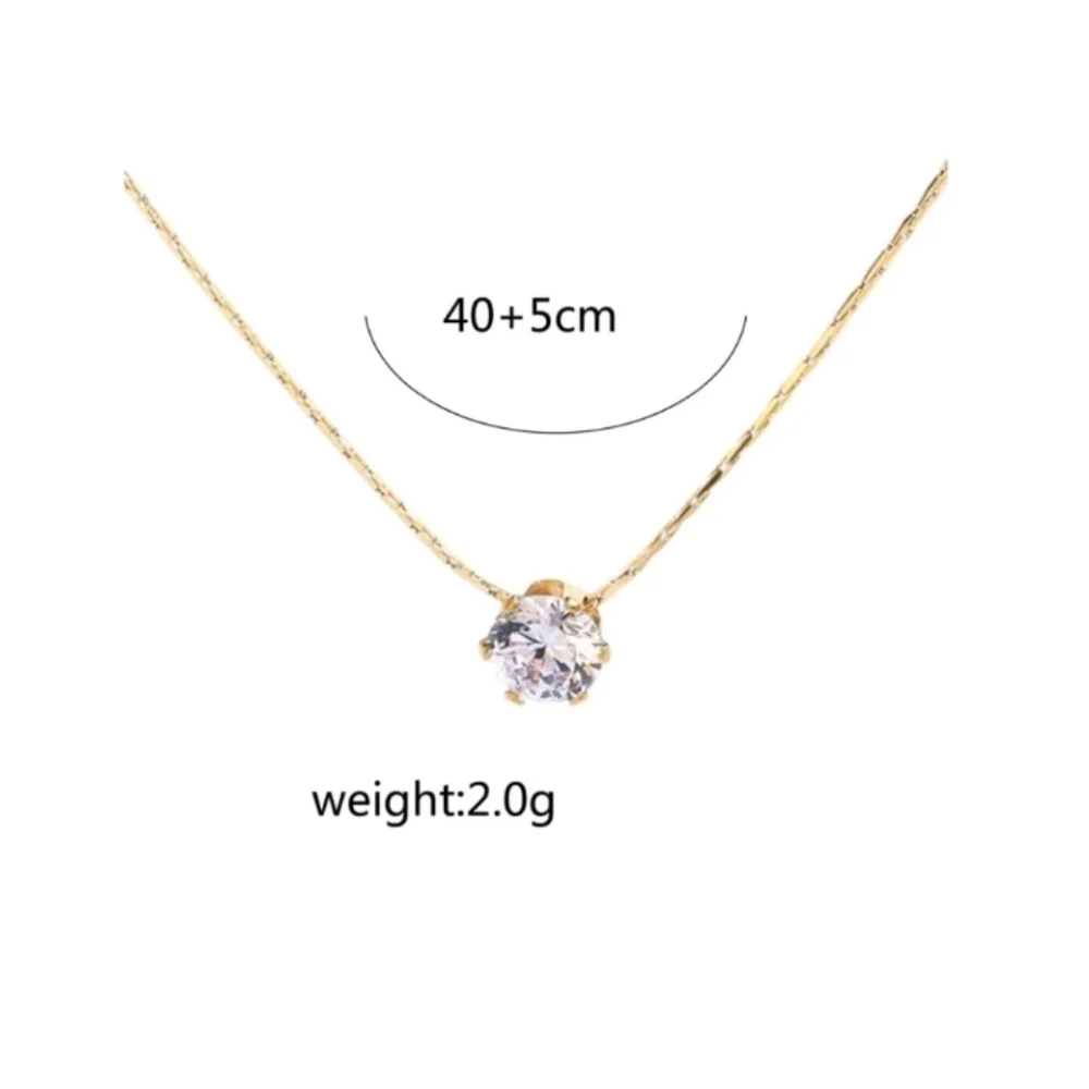 NEW! Anthropologie Delicate Diamond Solitaire Pendant Gold Necklace